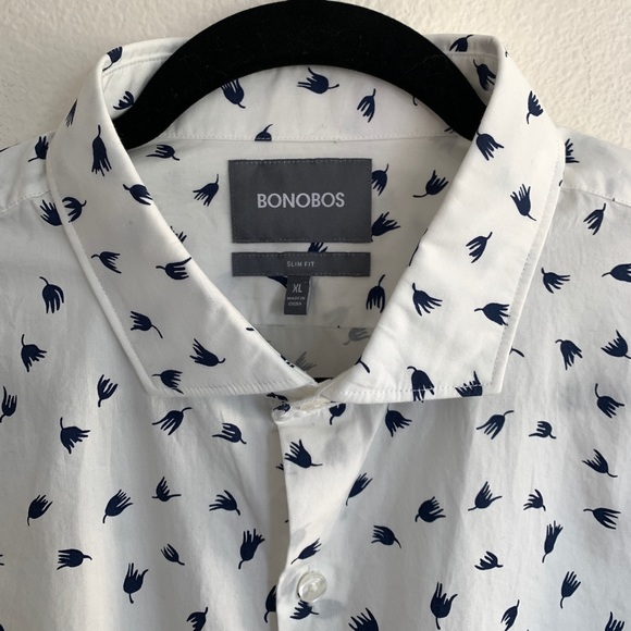 Bonobos Other - Bonobos Slim Fit Abstract Navy Flowers Button Down